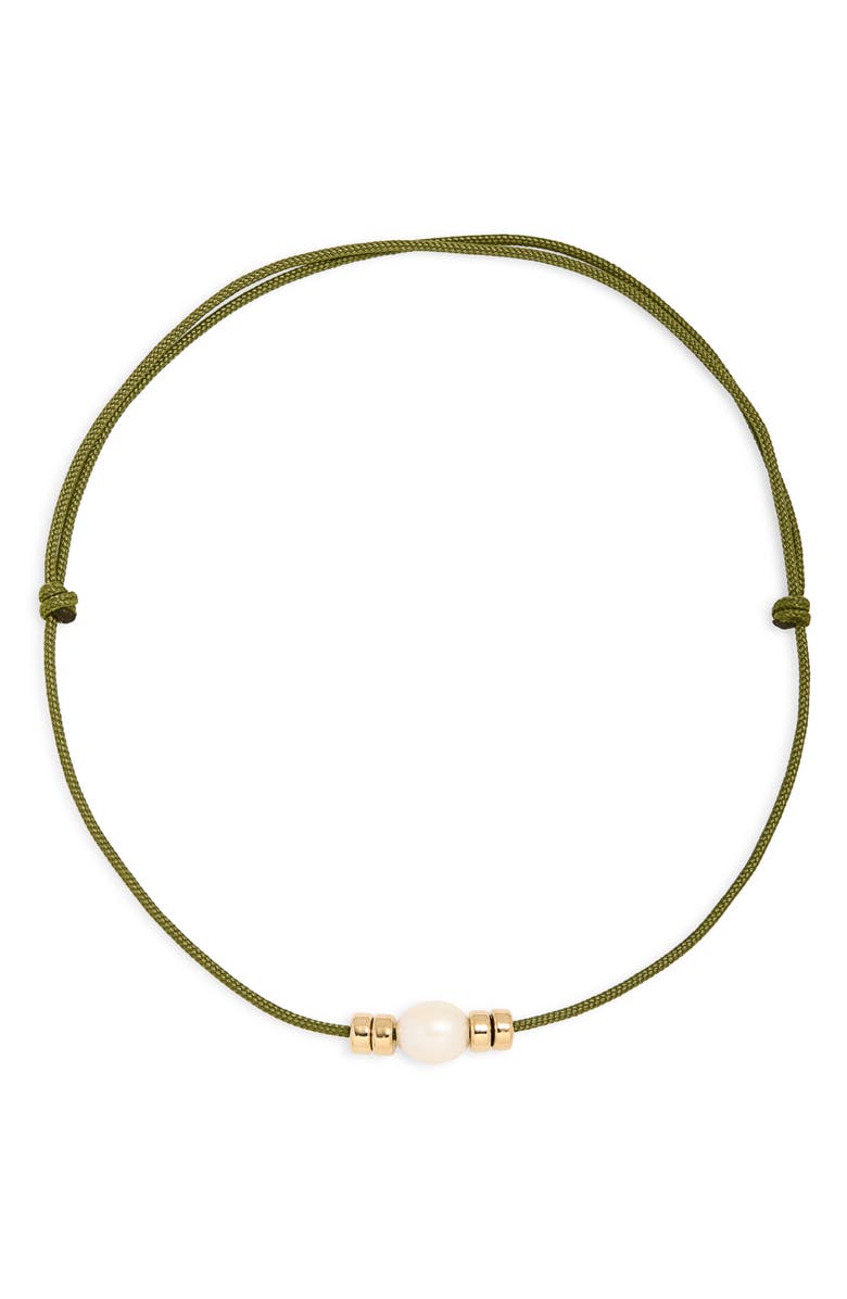 Zoë Chicco Baroque Cultured Pearl Paracord Necklace, Main, color, 14K Yellow Gold / White Pearl