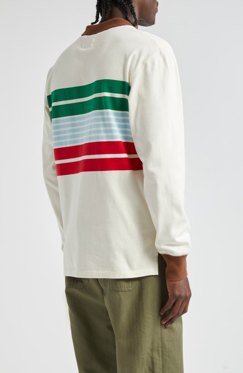 Drake's Long Sleeve Stripe Cotton Rugby T-Shirt, Alternate, color,
