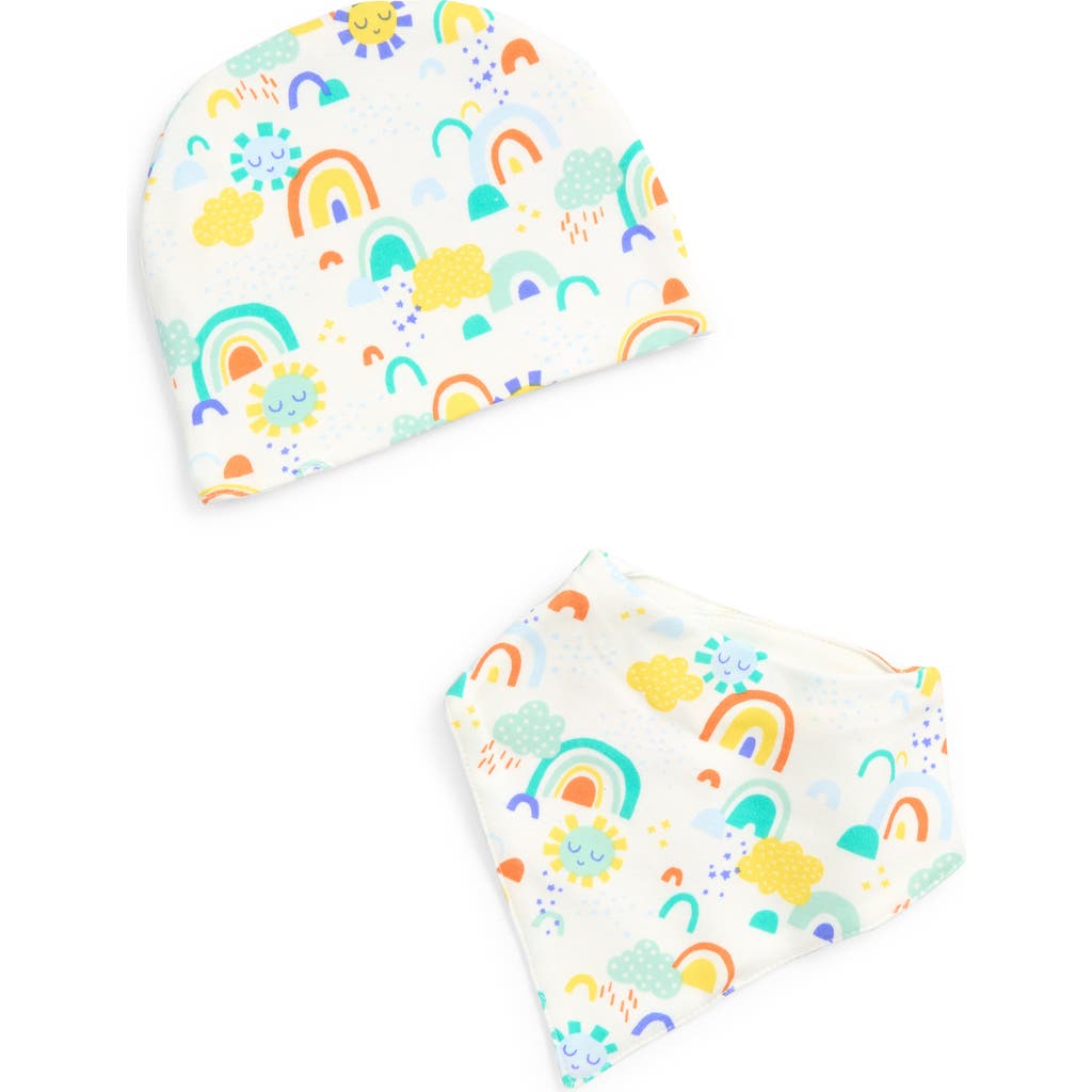 Apple Park Organic Cotton Hat & Bib Set In Multi