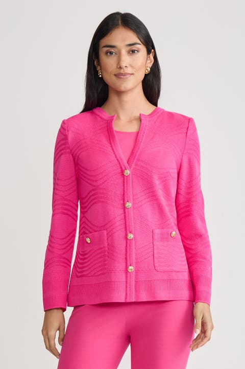 Heritage Tonal Textured Wave Knit Jacket