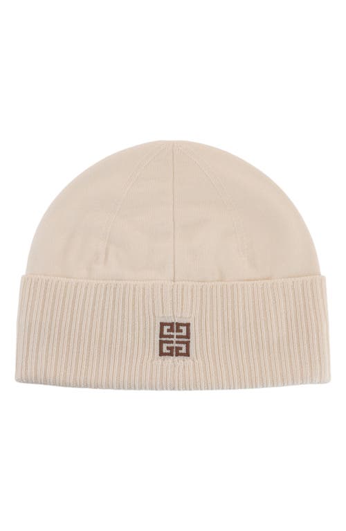 Givenchy Logo Wool Beanie In Neutral