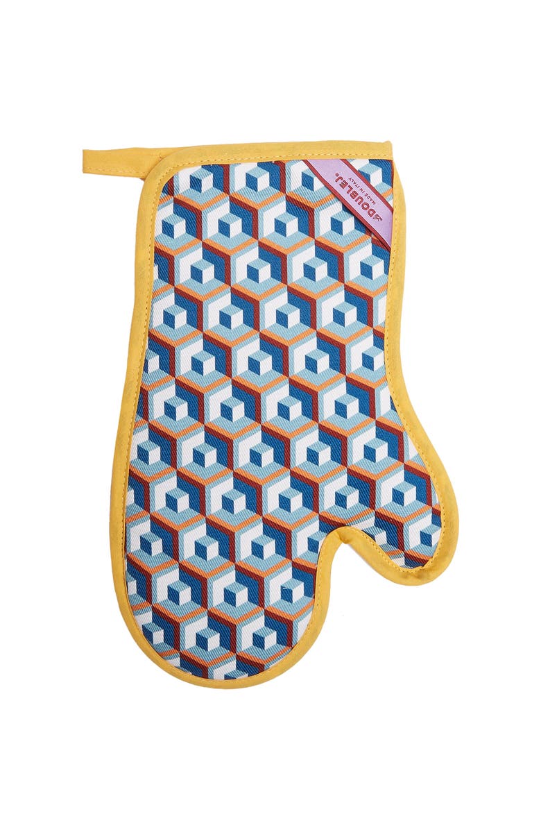 La DoubleJ Oven Glove And Pot Holder Cubi Blue, Main, color,
