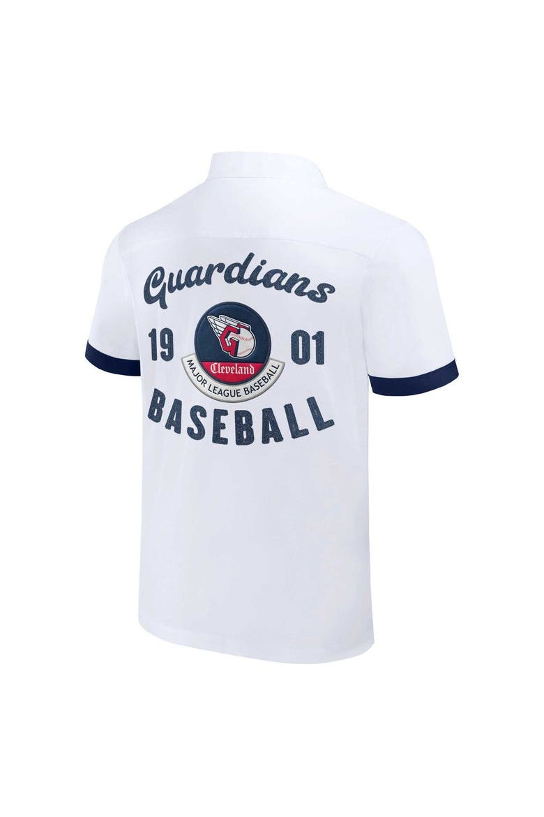 Men's Darius Rucker Collection by Fanatics  White Cleveland Guardians Bowling Button-Up Shirt, Alternate, color, White