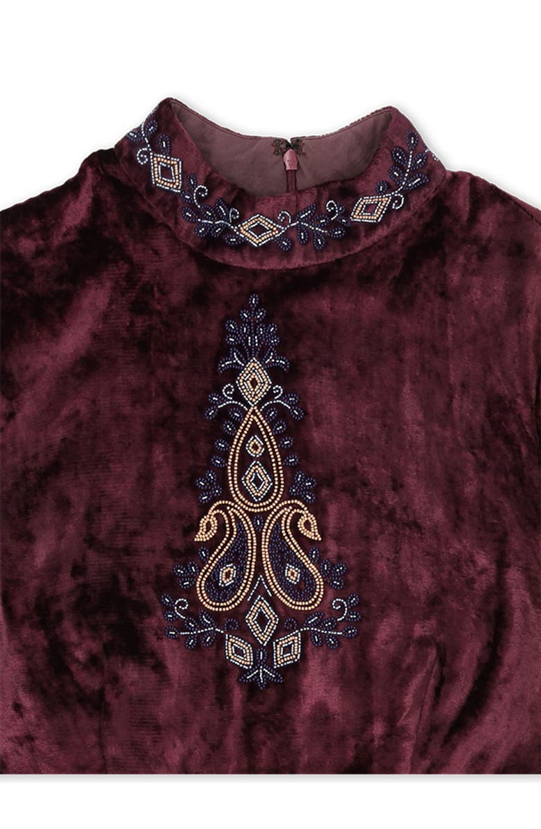 Fortela Maxi Velvet Embroidery Dress, Alternate, color, Violet