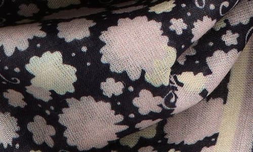 Treasure & Bond Cotton Gauze Bandana In Navy Blooming Flowers