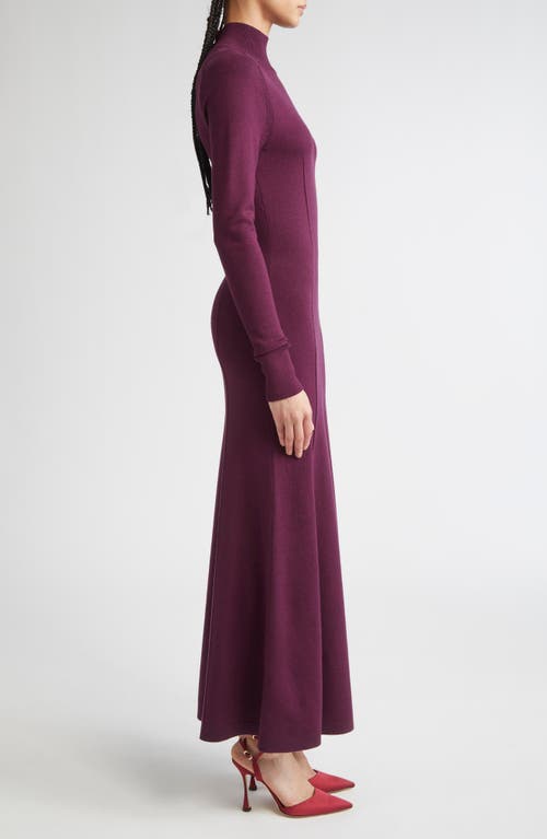 Carolina Herrera Long Sleeve Mock Neck Sweater Dress In Purple