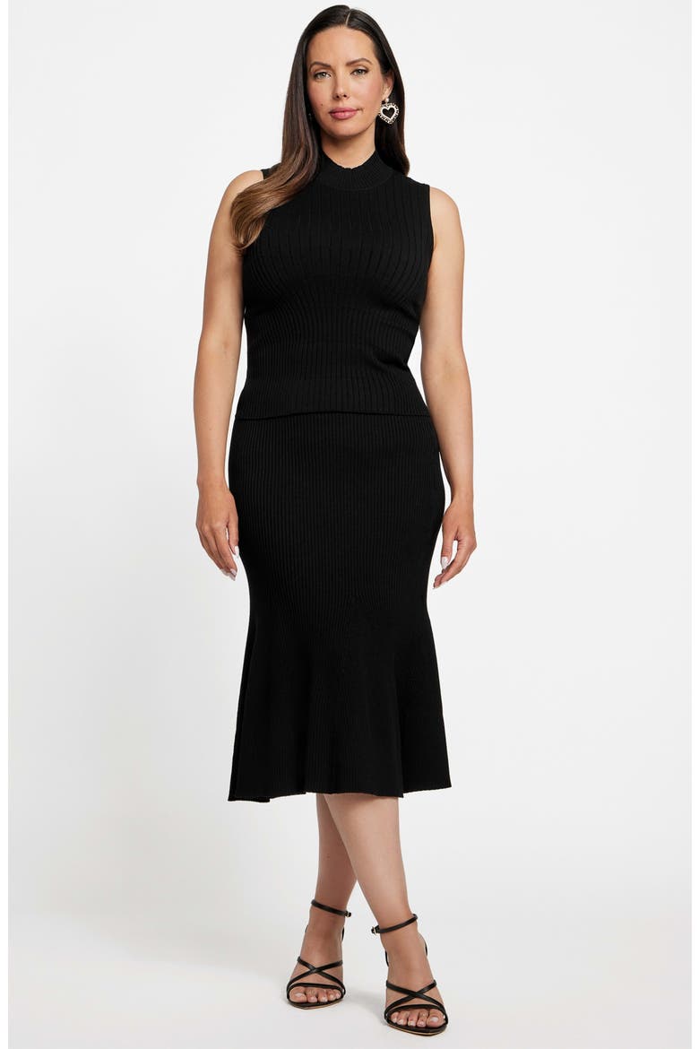 Agathe Mock Neck Sleeveless Sweater, Alternate, color, BLACK-BLACK