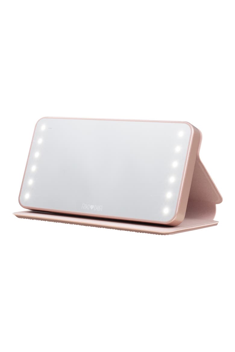 Riki Powerful LED Mirror & Power Bank, Alternate, color, SPARKLE ROSE GOLD