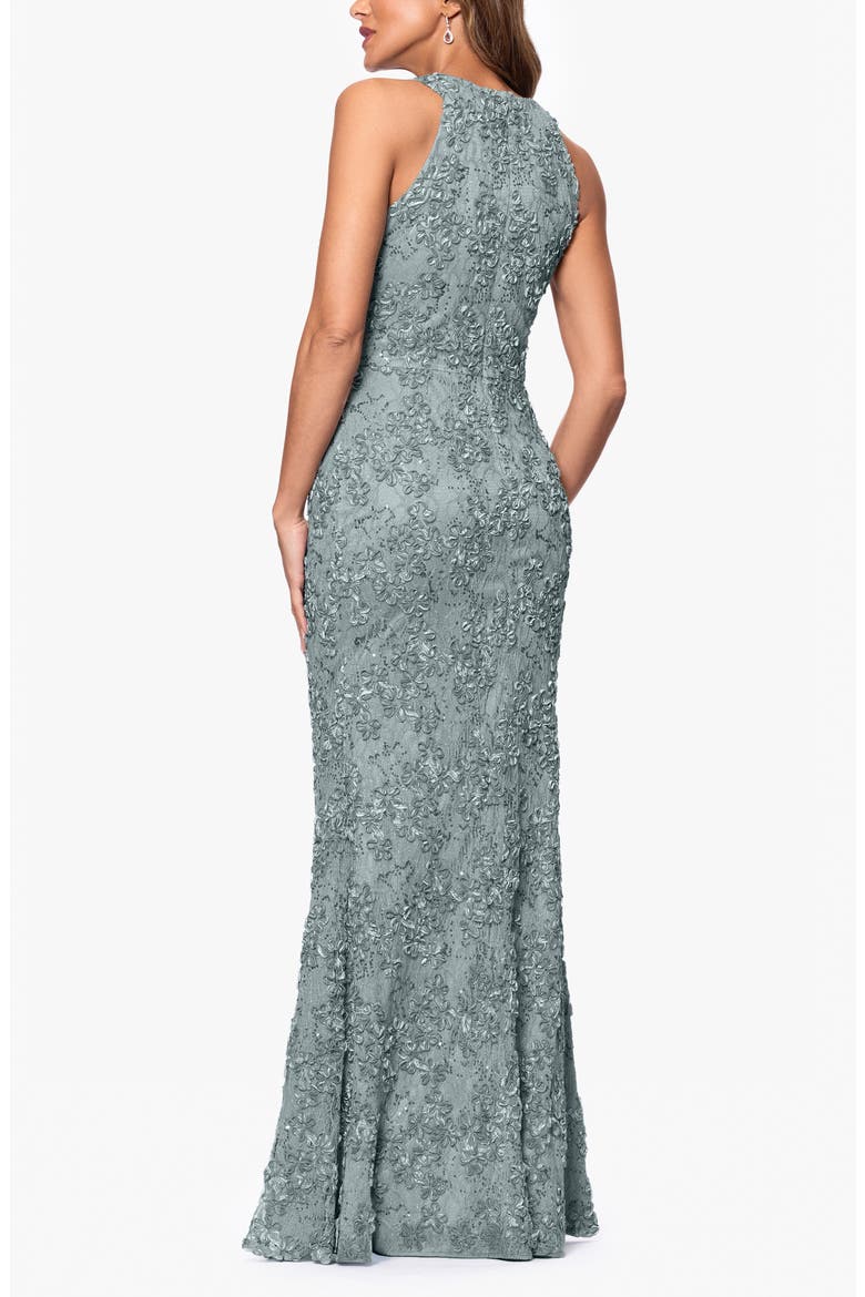 Sequin Soutache Sleeveless Sheath Gown, Alternate, color, SAGE