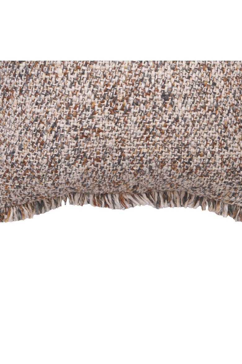 Cozy Gray Fringed Throw Pillow, 18" x 18", Alternate, color, Brown