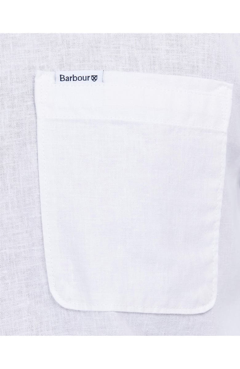 Barbour Nelson Tailored Fit Solid Linen & Cotton Button-Down Shirt, Alternate, color, White