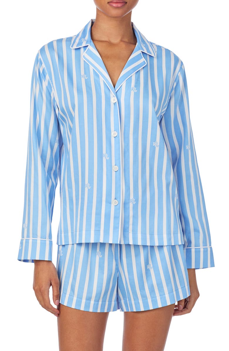 Lauren Ralph Lauren Stripe Short Pajamas, Main, color, 