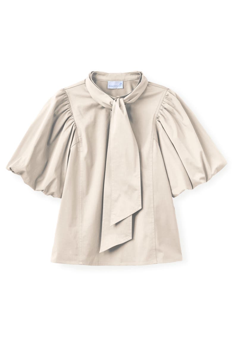 Perry Removable Tie Neck Top, Main, color, Ivory