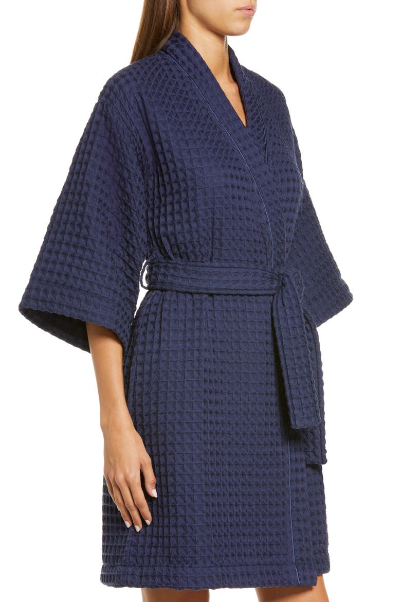 Modern Waffle Robe, Alternate, color, NAVY PEACOAT