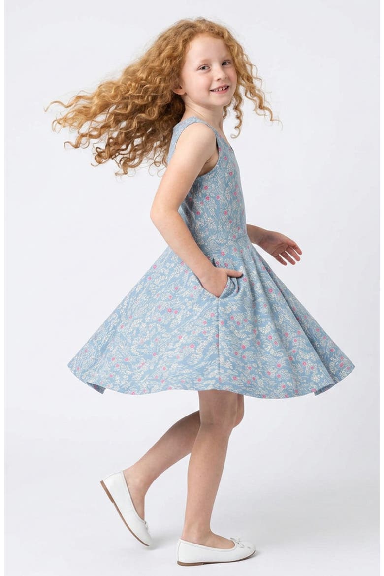 Organic Cotton Sleeveless Print Twirl Dress, Alternate, color, Cherry Blossom
