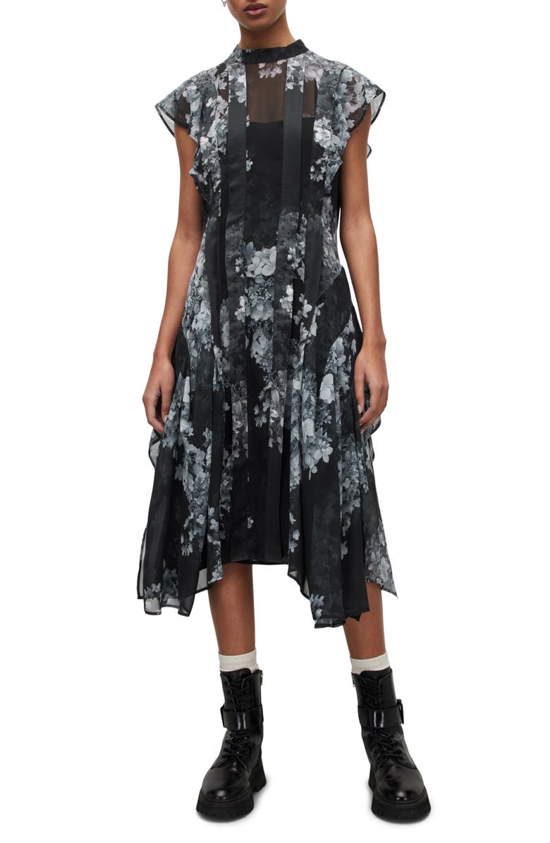 AllSaints Freya Venetia Floral Midi Dress, Main, color,
