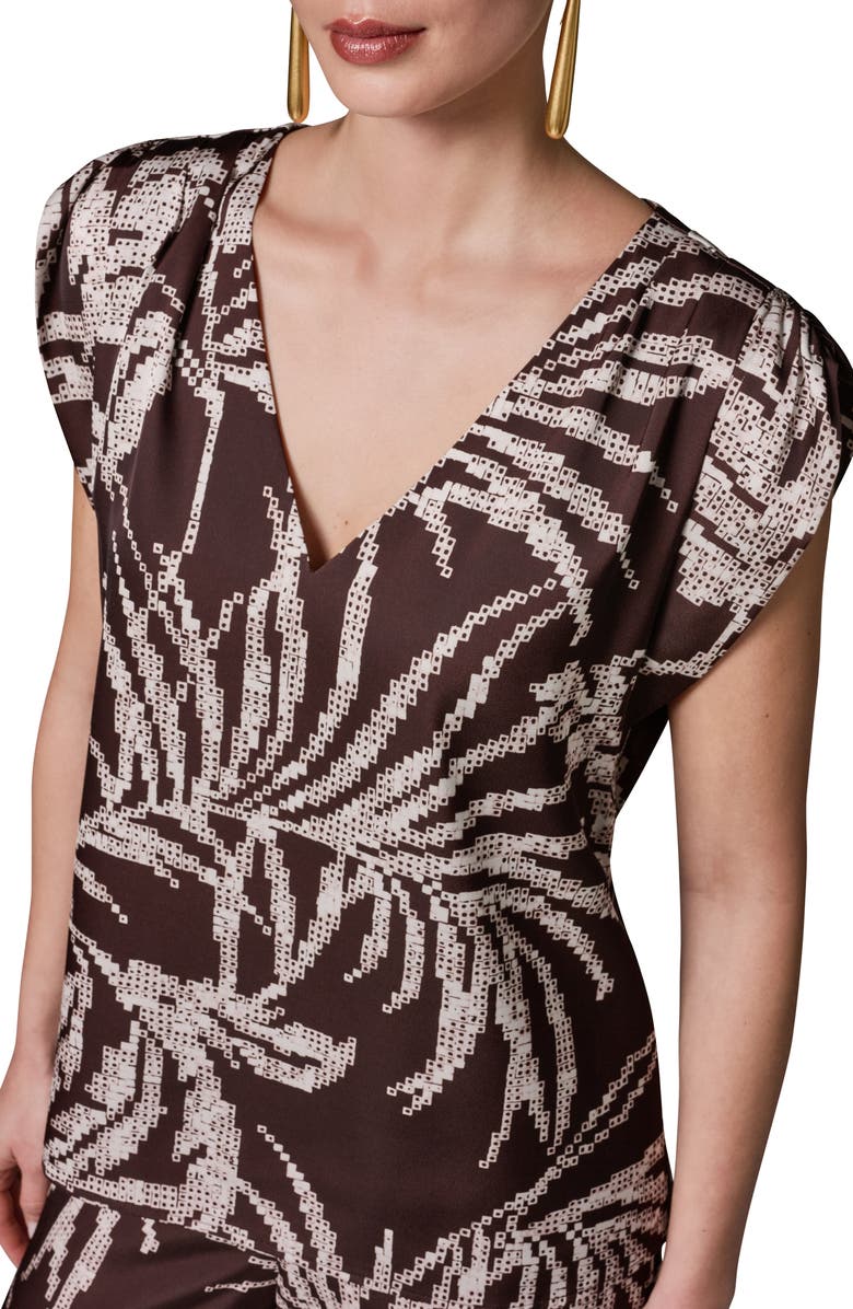 Donna Karan New York Print Cap Sleeve Top, Alternate, color,