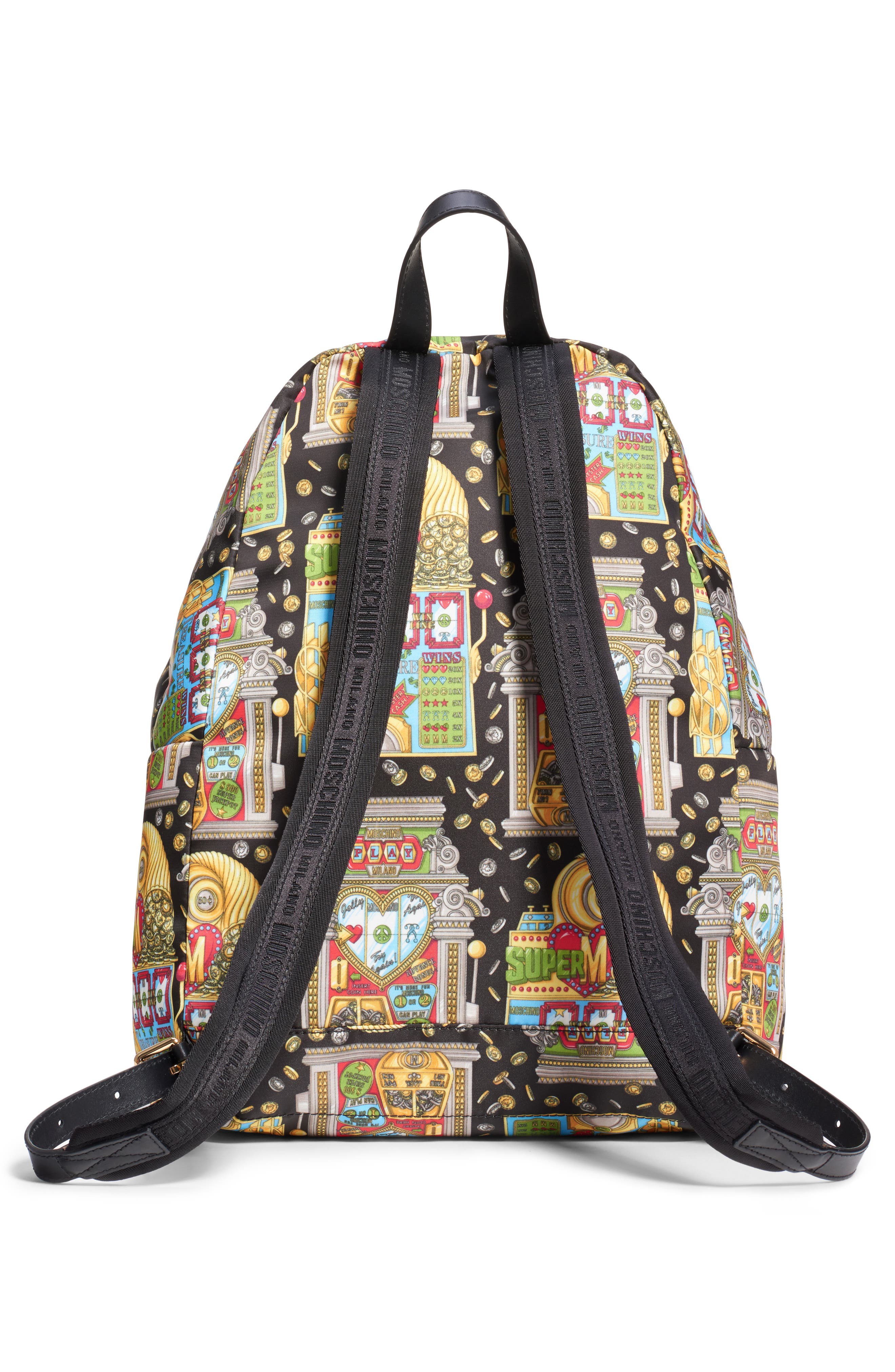 Moschino Jackpot Logo Backpack, Alternate, color, 