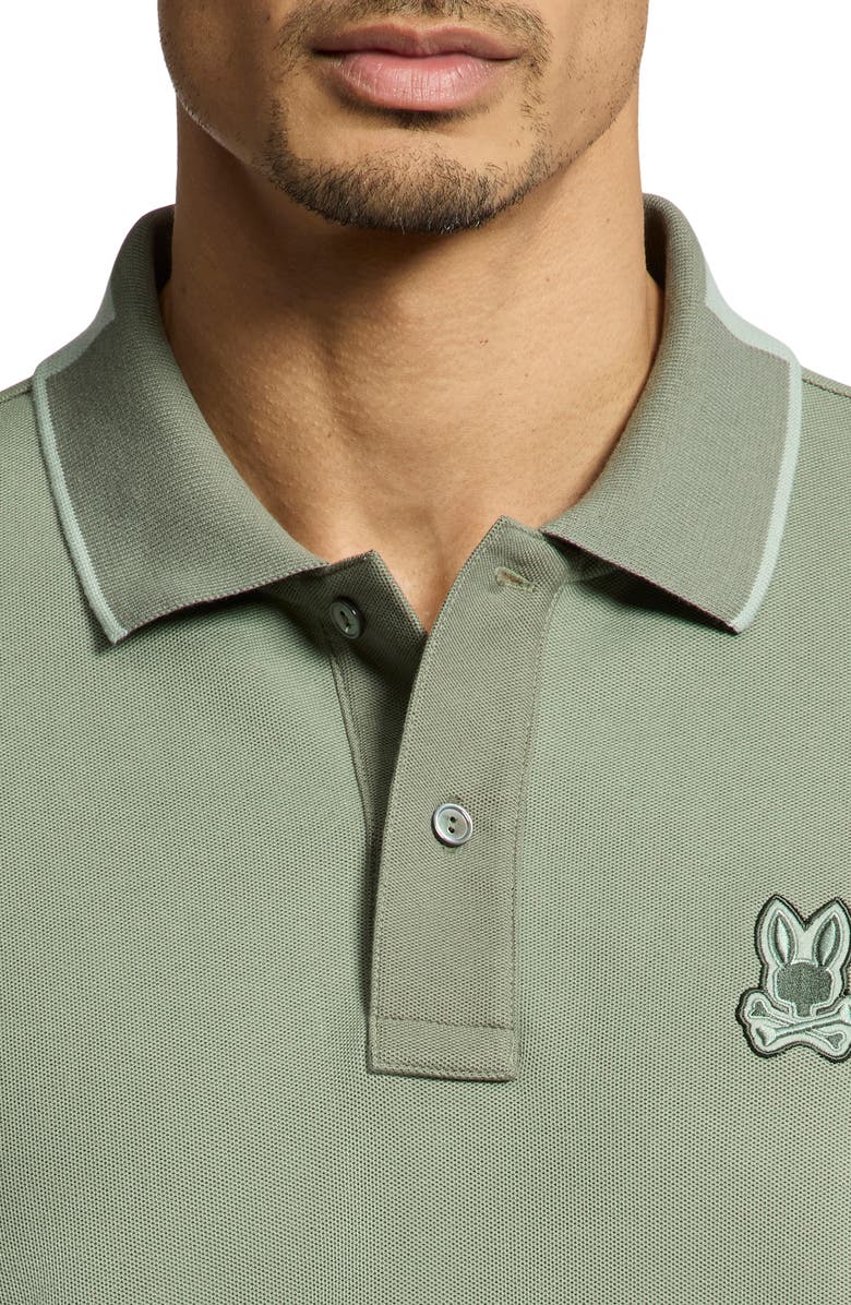 Psycho Bunny New Castle Slim Fit Piqué Polo, Alternate, color, Sea Spray