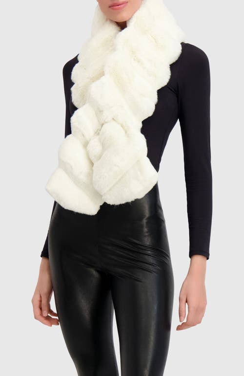 Lyla Grant Fur-free Chinchilla (faux Fur) Pull-through Scarf In White