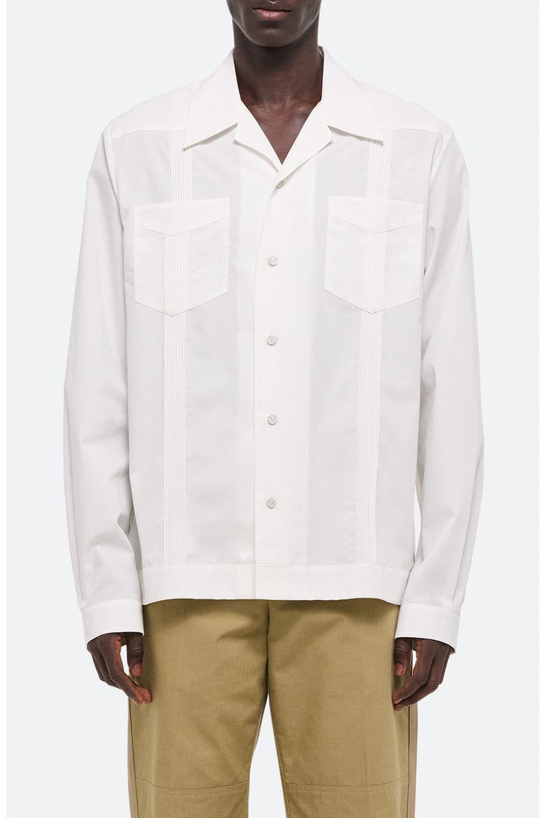 Knife Pleat Stripe Cotton Poplin Summer Shirt, Main, color, WHITE - 100