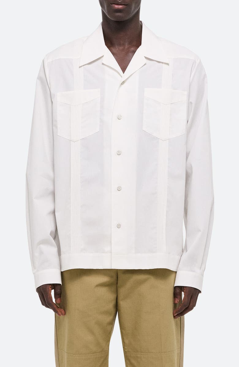 Helmut Lang Knife Pleat Stripe Cotton Poplin Summer Shirt, Main, color, 