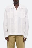 Helmut Lang Knife Pleat Stripe Cotton Poplin Summer Shirt