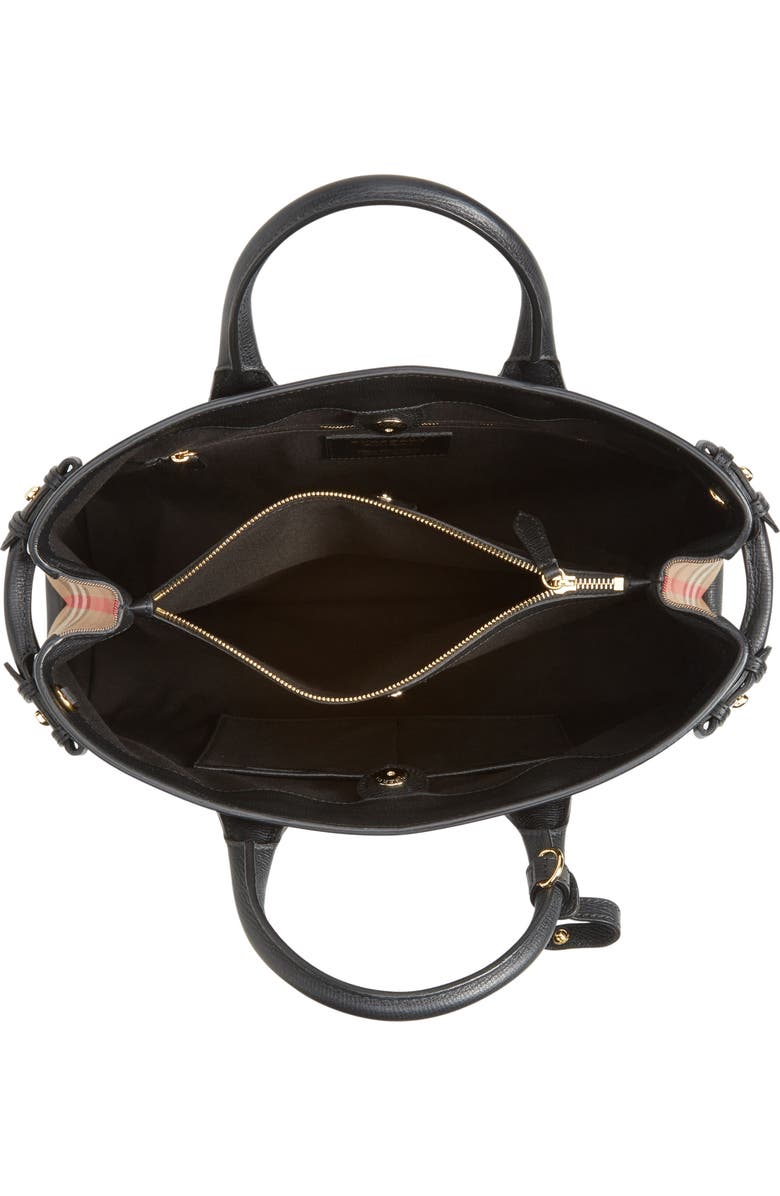 Burberry Large Banner - Derby House Check Calfskin Leather Tote, Alternate, color,