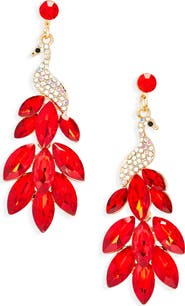 EYE CANDY LOS ANGELES Peacock Dangle Drop Earrings