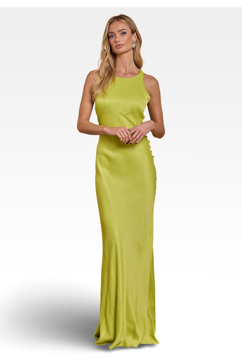 Coco Satin Dress, Main, color, Lime