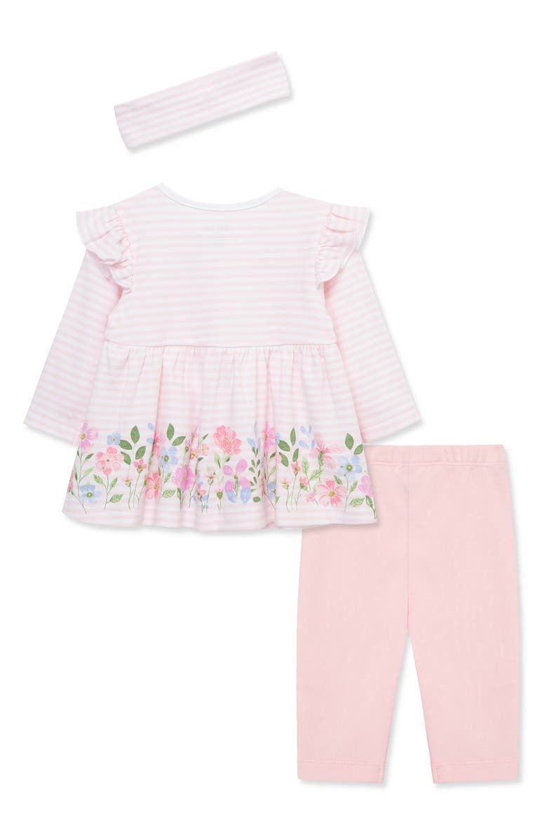 Little Me Floral Long Sleeve Top, Leggings 
Headband Set, Alternate, color, 