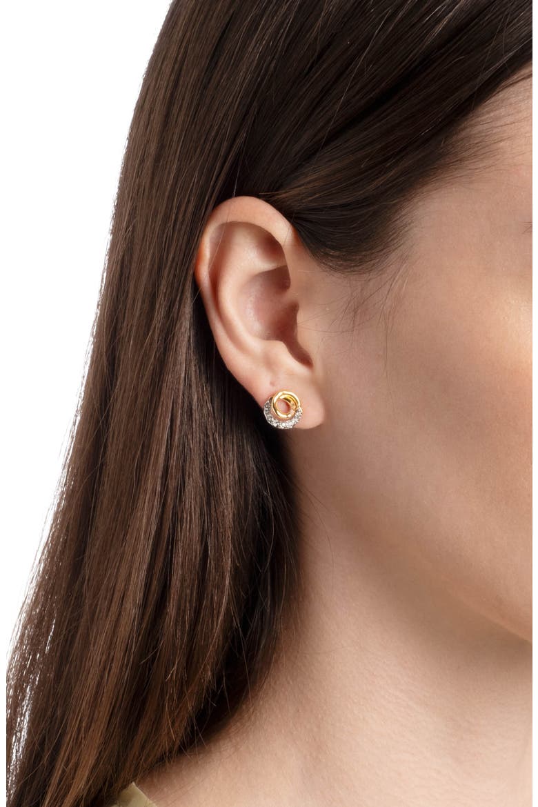 Solanales Crystal Spiral Stud Earrings, Alternate, color, CRYSTALS