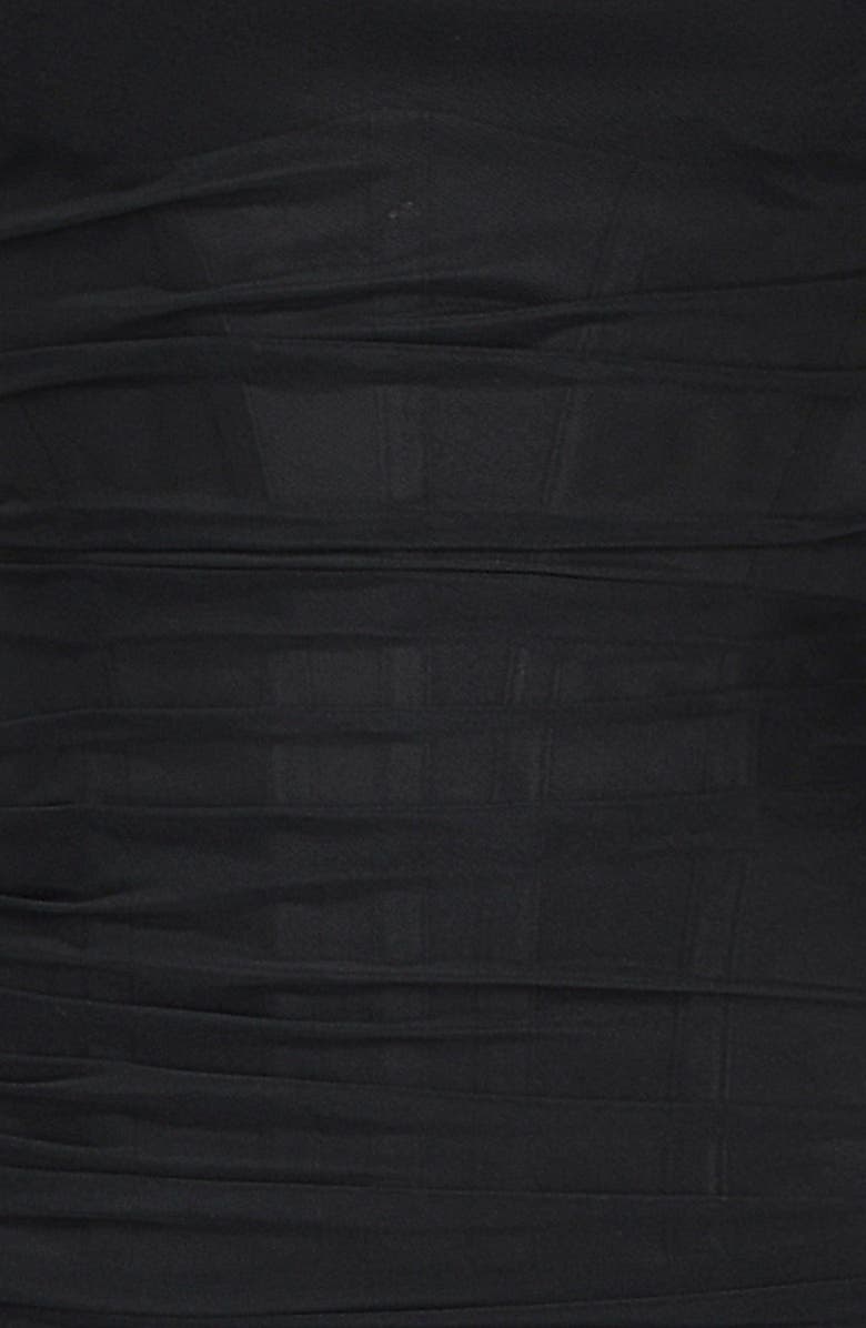 HOUSE OF CB Katrina Lace Mesh Long Sleeve Gown, Alternate, color, Black