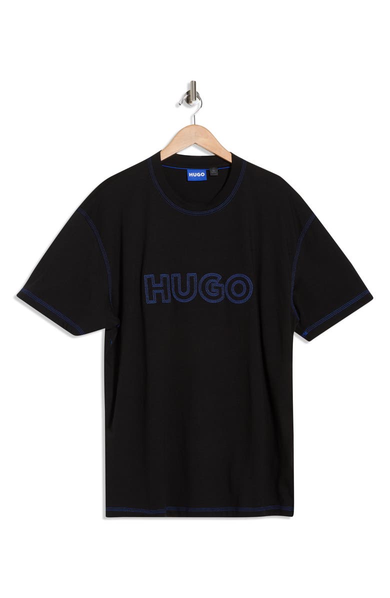 BOSS Stitched Logo T-Shirt, Alternate, color, Black
