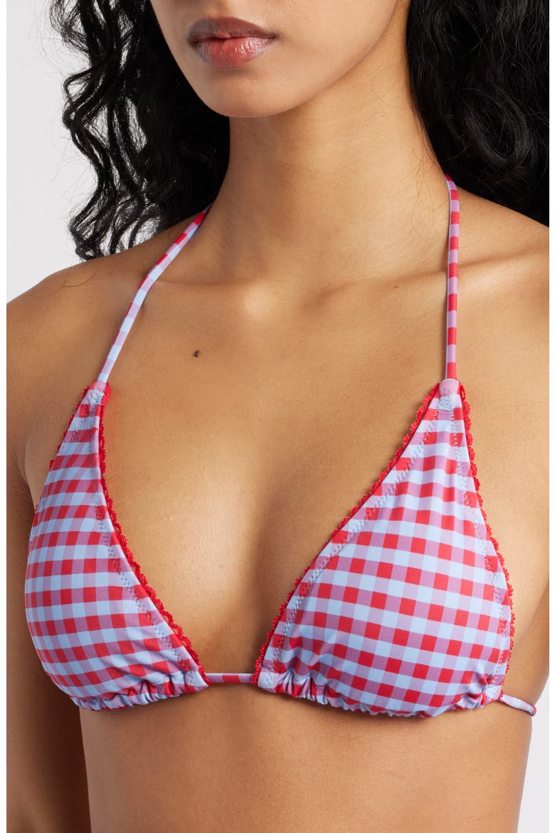 Side Tie Bikini Bottoms, Alternate, color, BLUE/ RED