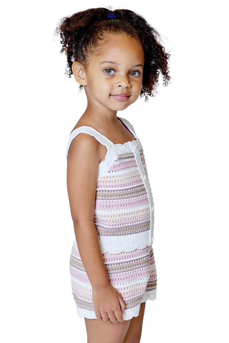 Kids' Stripe Sweater Tank & Shorts Set, Alternate, color, WINTER WHITE