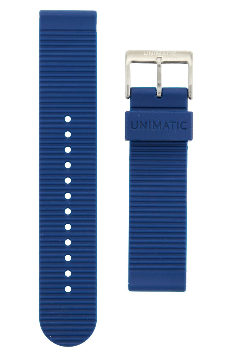 UNIMATIC Synthetic Rubber Watchband, Main, color, Blue