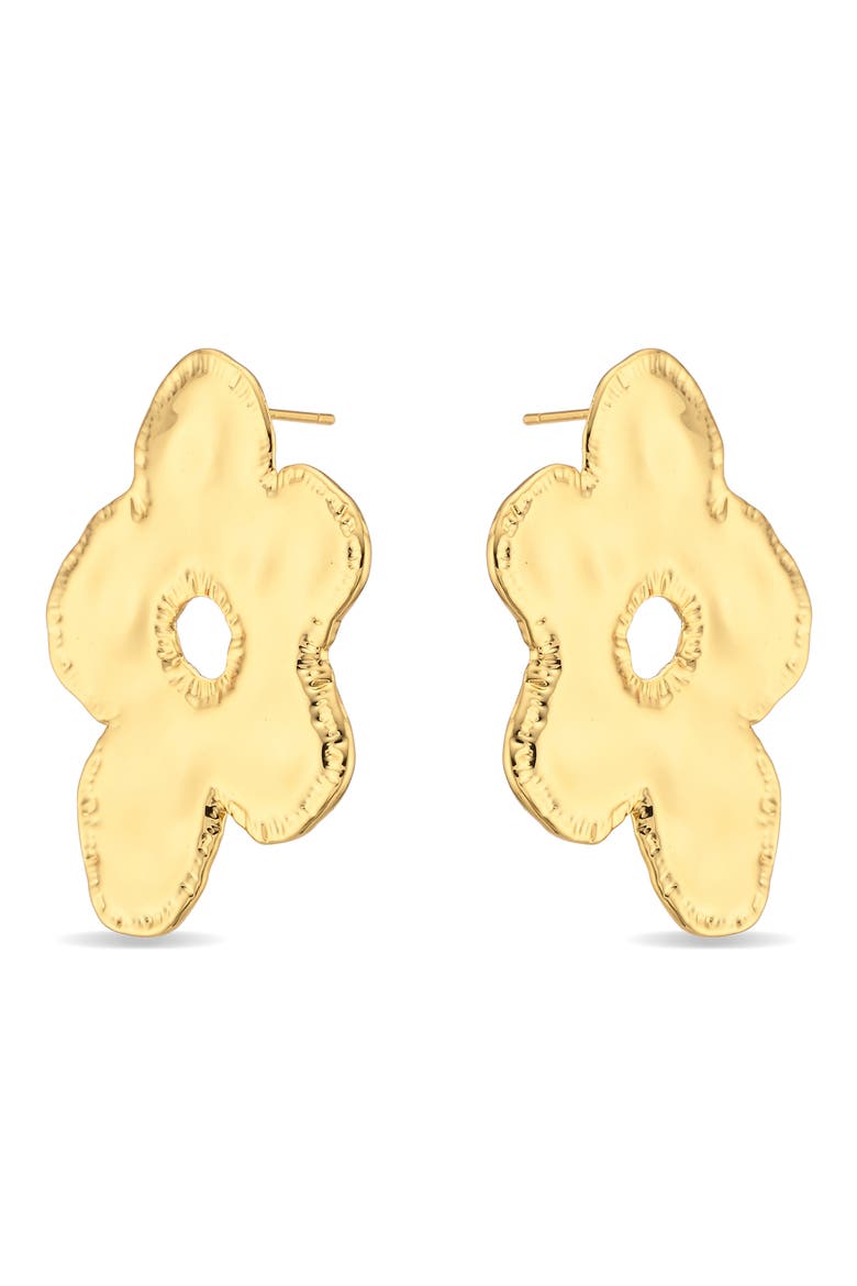 Evie Floral Post Earrings, Alternate, color, GOLD