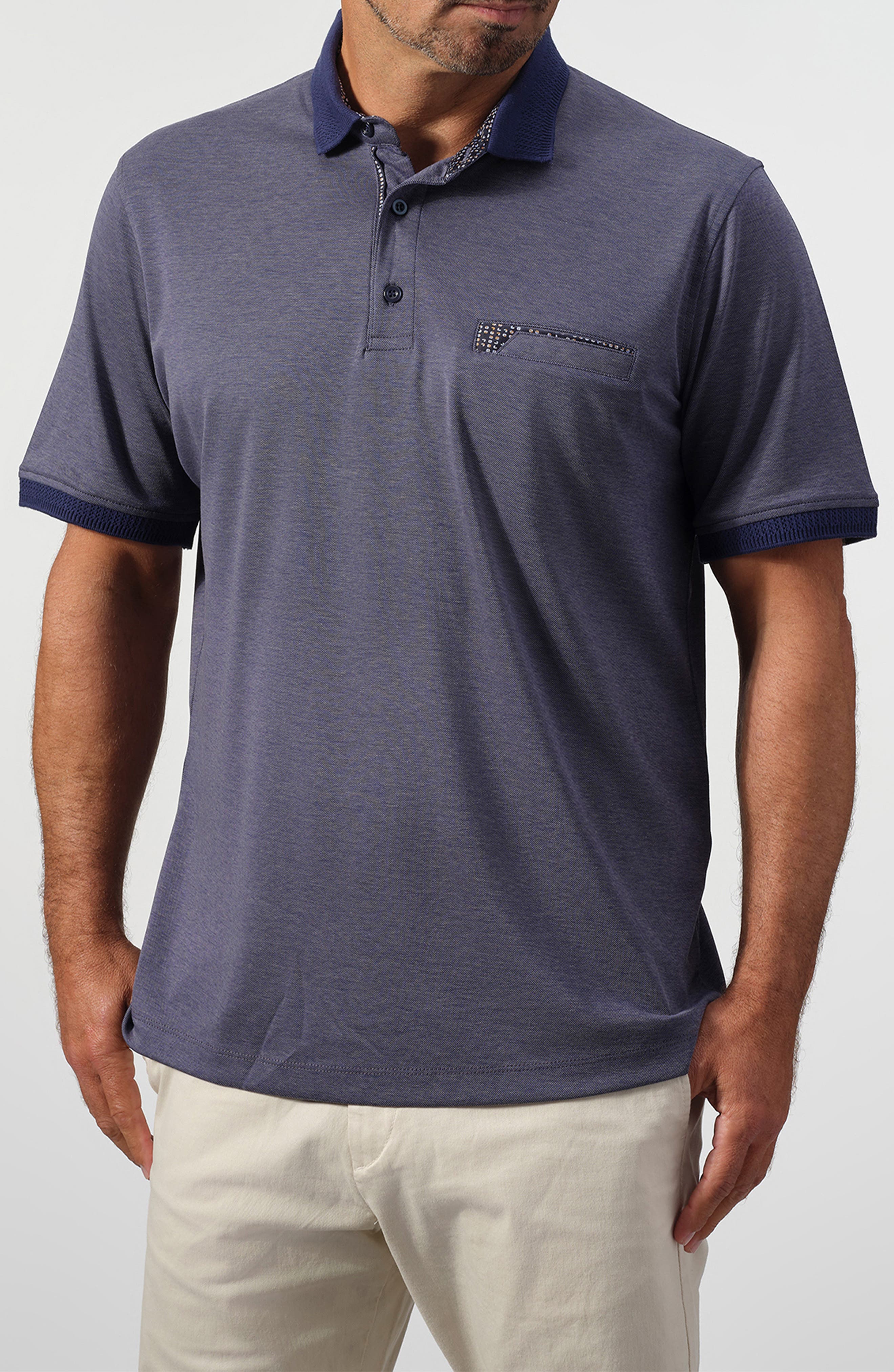 STUDIO GARNET LOS ANGELES Tipped Piqué Knit Polo