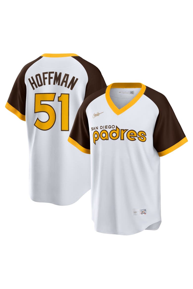 Men's Nike Trevor Hoffman White San Diego Padres Home Cooperstown Collection Player Jersey, Main, color, White