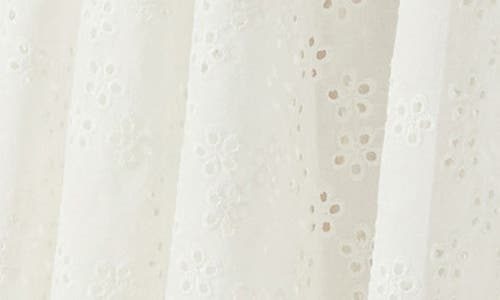 Astr The Label Kissel Embroidered Eyelet Bubble Hem Cotton Midi Skirt In White