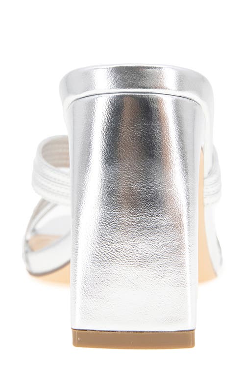 Xoxo Fanny Crossover Strap Slide Sandal In Silver