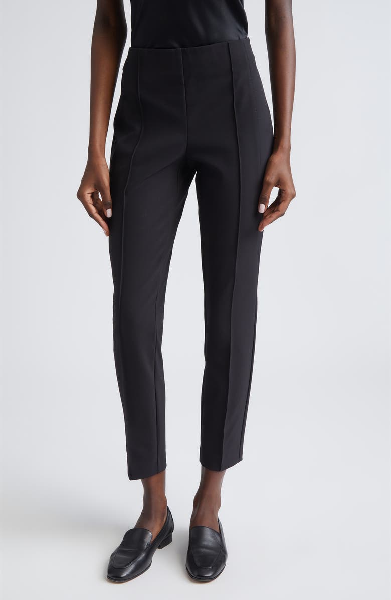 Lafayette 148 New York Gramercy Acclaimed Stretch Pants, Main, color, Black