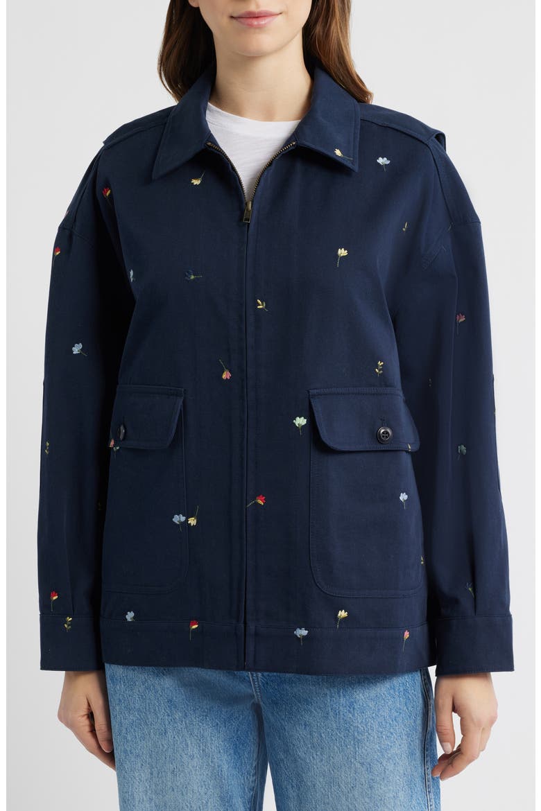 The Folsom Floral Chore Jacket, Alternate, color, NAVY