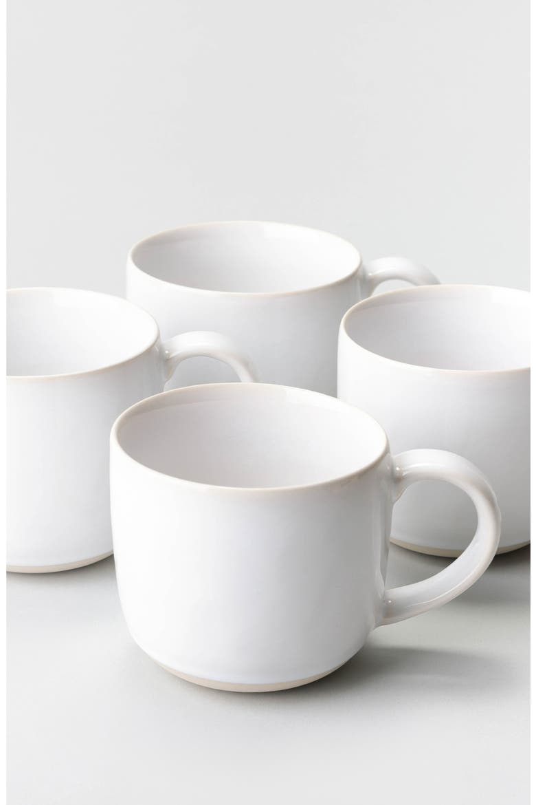 The Mugs Set of 4 Stoneware Mugs, Alternate, color, PEARL WHITE