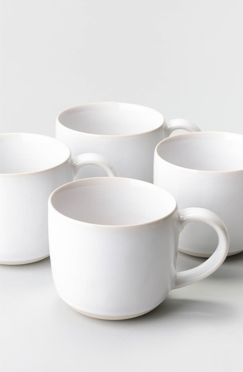 Fable The Mugs Set of 4 Stoneware Mugs, Alternate, color, Pearl White