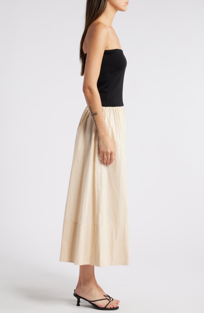 Pistola Mavo Strapless Midi Dress, Alternate, color, Pepper And Salt