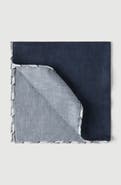 Brunello Cucinelli Silk pocket square with striped border