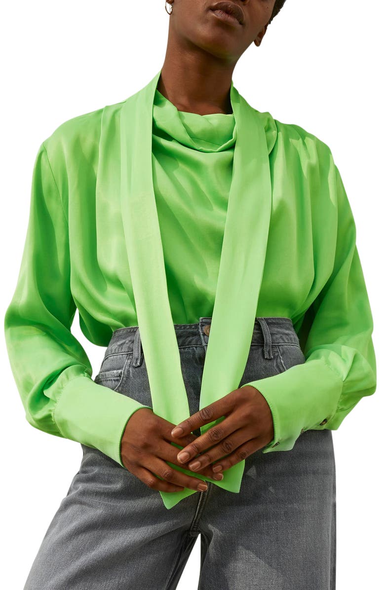 River Island Cowl Tie Neck Blouse, Main, color, 