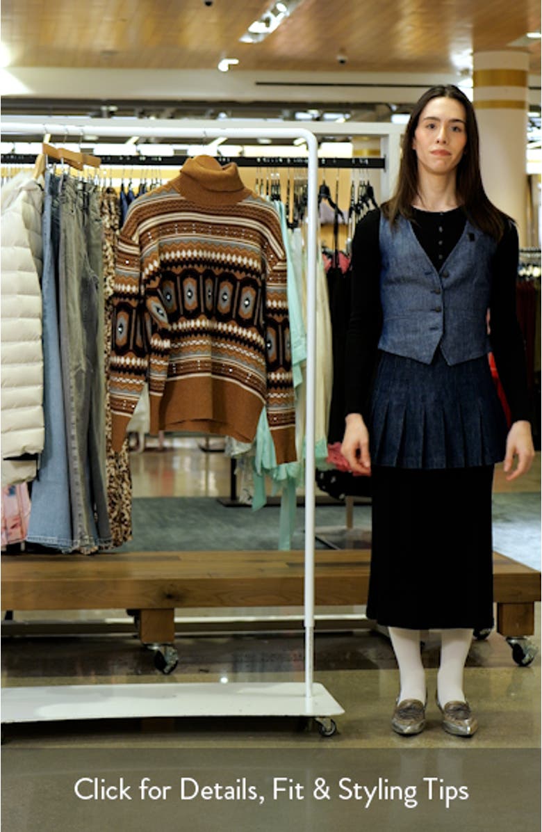 Christine Embellished Fair Isle Cotton & Wool Blend Turtleneck Sweater, sales video thumbnail